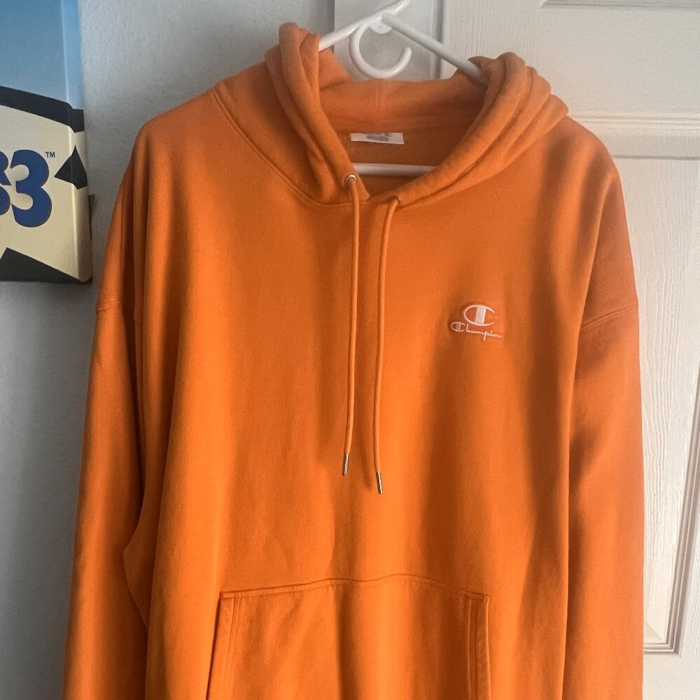 Mens Champion Orange Hoodie